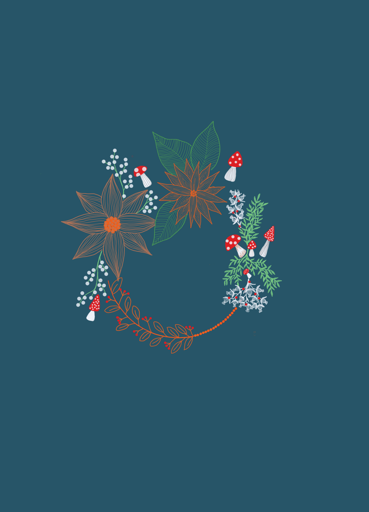 Botanical Mushroom, a new season greeting card by Boka in design