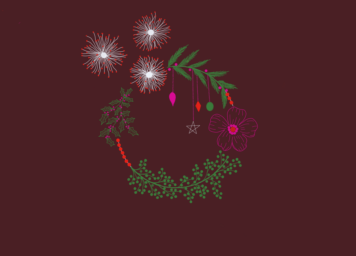 Festive Botanical 2, a new season greeting card by Boka in design