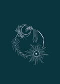 Festive Moon, a moon & stars greeting card by Boka in design