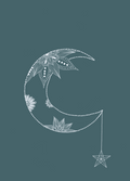 Mandala Moon 2, a moon & stars greeting card by Boka in design