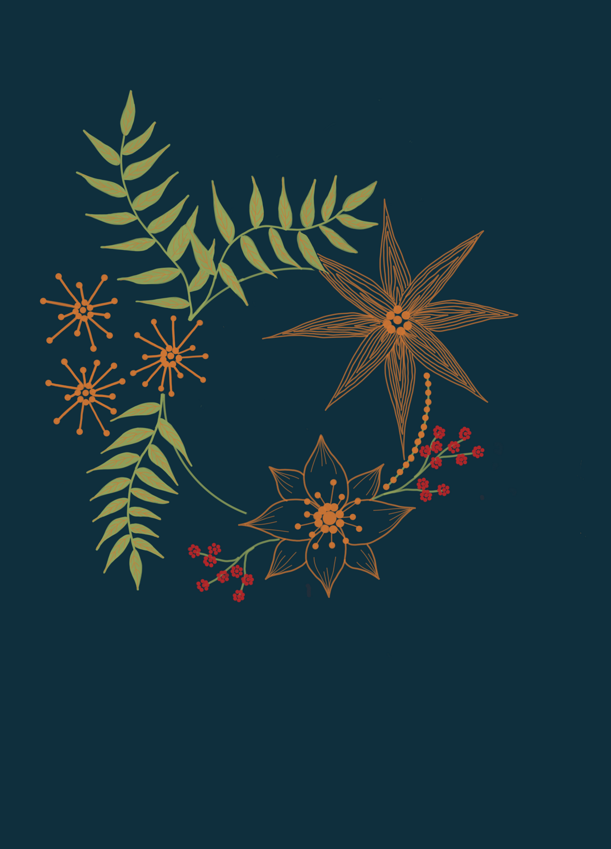 Retro Botanical 2, a new season greeting card by Boka in design